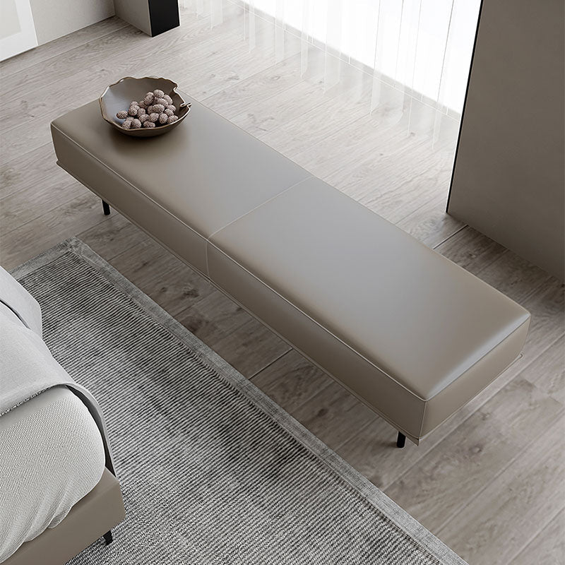 Panca imbottita contemporanea panca da letto rettangolo con gambe nere