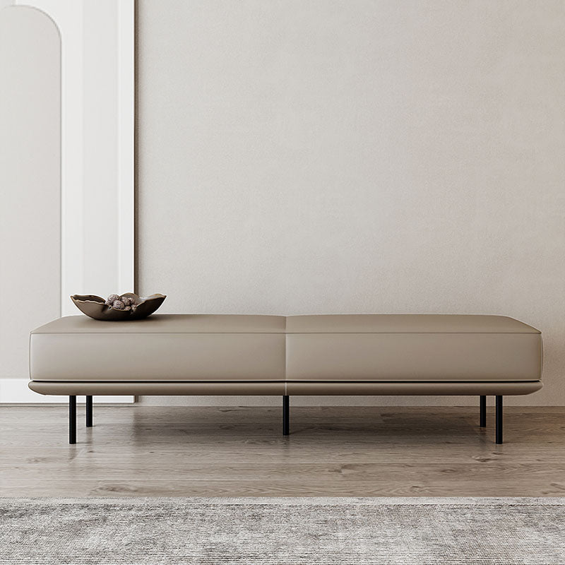 Panca imbottita contemporanea panca da letto rettangolo con gambe nere