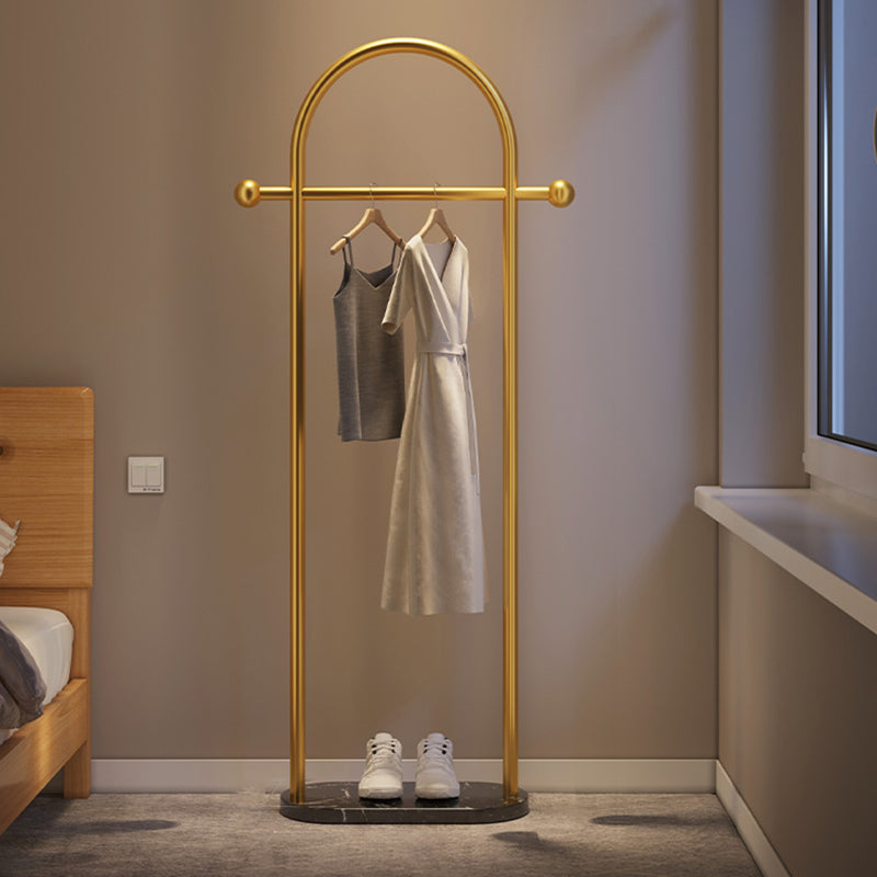 Glam Metallic Copper Kleiderbügel freistehender Marmorbasis Metallic -Katastar für Wohnzimmer