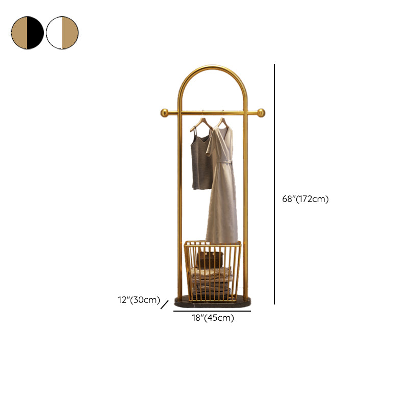 Glam Metallic Copper Kleiderbügel freistehender Marmorbasis Metallic -Katastar für Wohnzimmer