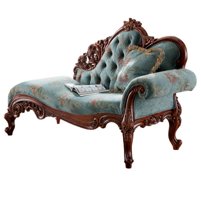 Traditional Chaise Lounge Couch Bedroom Living Room Chaise with Button Tufted 71"L x 29"W x 45"H Blue-Brown Right-Arm Chaise Clearhalo 'Chairs & Seating' 'Chaise Lounge' 'chaise_lounge' 'furn' 'furn_chaise_lounge' 'Furniture' 'Living Room Furniture' 6776874