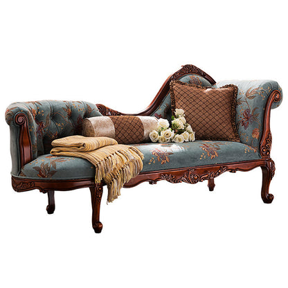 Traditional Chaise Lounge Couch Bedroom Living Room Chaise with Button Tufted Blue-Brown Right-Arm Chaise Clearhalo 'Chairs & Seating' 'Chaise Lounge' 'chaise_lounge' 'furn' 'furn_chaise_lounge' 'Furniture' 'Living Room Furniture' 6776875