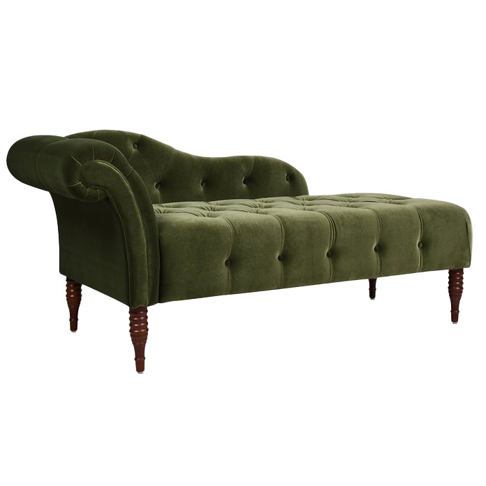 Velvet Rolled Arms Chaise Luxury Solid Wood Chaise for Living Room Left-Arm Chaise Clearhalo 'Chairs & Seating' 'Chaise Lounge' 'chaise_lounge' 'furn' 'furn_chaise_lounge' 'Furniture' 'Living Room Furniture' 6776901