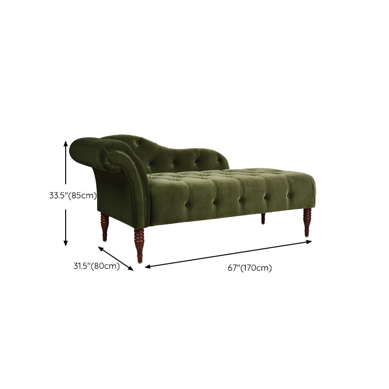 Velvet Rolled Arms Chaise Luxury Solid Wood Chaise for Living Room Clearhalo 'Chairs & Seating' 'Chaise Lounge' 'chaise_lounge' 'furn' 'furn_chaise_lounge' 'Furniture' 'Living Room Furniture' 6776909
