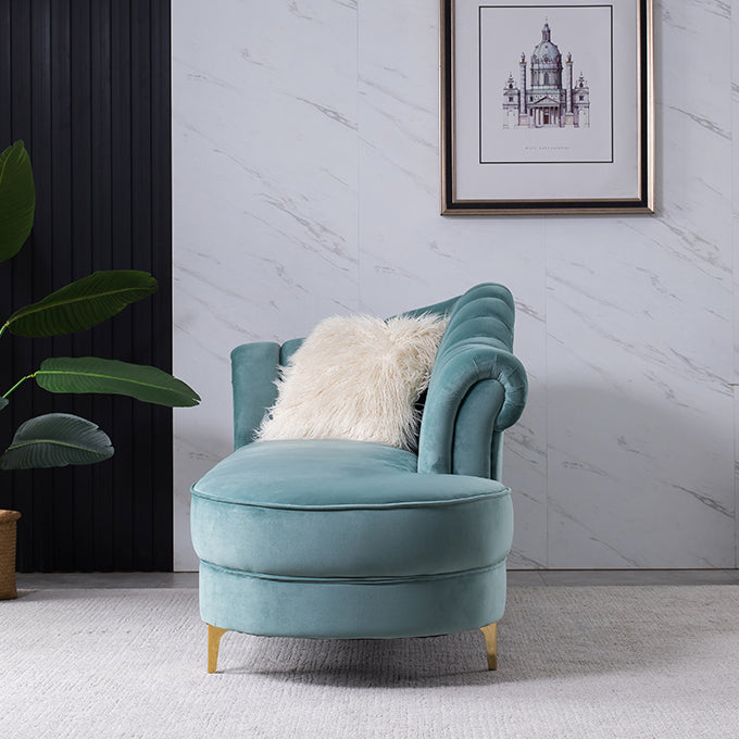 Luxury Style Velvet Chaise Lounge Bedroom Rolled Arms Chaise Clearhalo 'Chairs & Seating' 'Chaise Lounge' 'chaise_lounge' 'furn' 'furn_chaise_lounge' 'Furniture' 'Living Room Furniture' 6776913