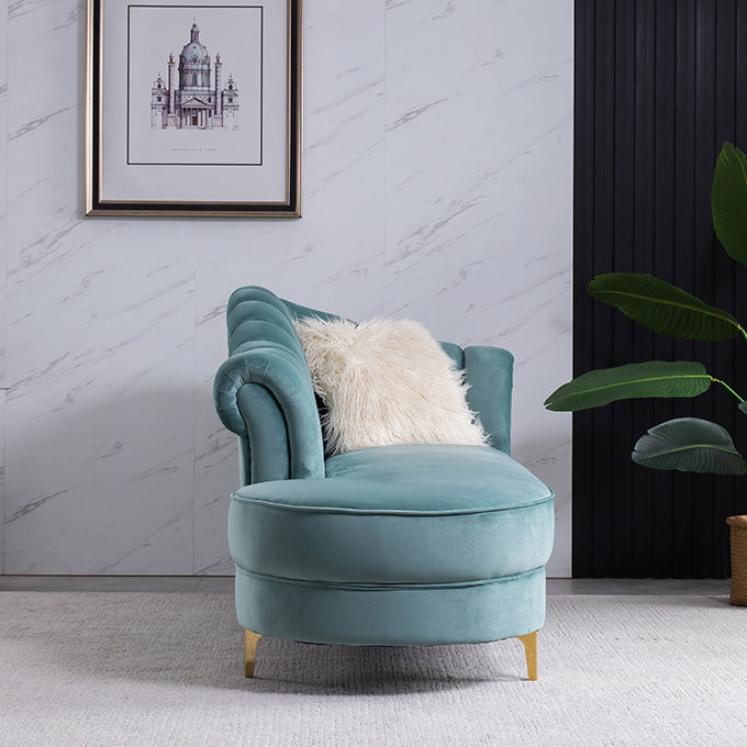 Luxury Style Velvet Chaise Lounge Bedroom Rolled Arms Chaise Clearhalo 'Chairs & Seating' 'Chaise Lounge' 'chaise_lounge' 'furn' 'furn_chaise_lounge' 'Furniture' 'Living Room Furniture' 6776923