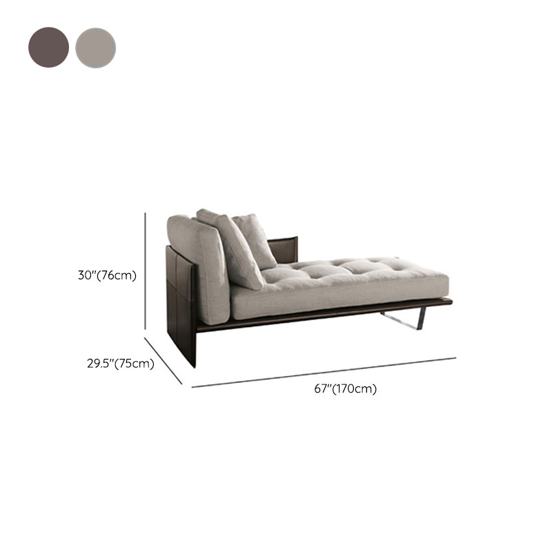 Modern Style Chaise Bedroom Living Room Square Arms Solid Color Chaise Clearhalo 'Chairs & Seating' 'Chaise Lounge' 'chaise_lounge' 'furn' 'furn_chaise_lounge' 'Furniture' 'Living Room Furniture' 6776941