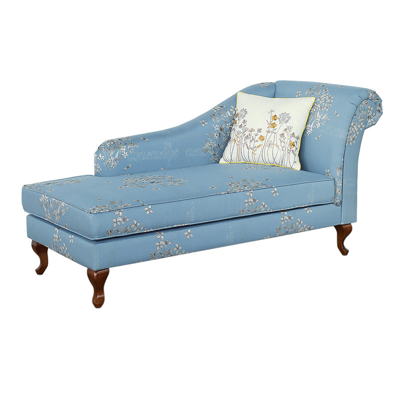 Living Room Upholstered Chaise Modern Style Rolled Arms Chaise Chaise Blue Right-Arm Chaise Clearhalo 'Chairs & Seating' 'Chaise Lounge' 'chaise_lounge' 'furn' 'furn_chaise_lounge' 'Furniture' 'Living Room Furniture' 6776995