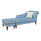 Living Room Upholstered Chaise Modern Style Rolled Arms Chaise Chaise with Ottoman Blue Right-Arm Chaise Clearhalo 'Chairs & Seating' 'Chaise Lounge' 'chaise_lounge' 'furn' 'furn_chaise_lounge' 'Furniture' 'Living Room Furniture' 6776998