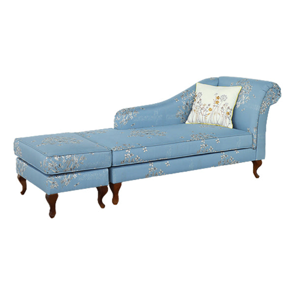 Living Room Upholstered Chaise Modern Style Rolled Arms Chaise Chaise with Ottoman Blue Right-Arm Chaise Clearhalo 'Chairs & Seating' 'Chaise Lounge' 'chaise_lounge' 'furn' 'furn_chaise_lounge' 'Furniture' 'Living Room Furniture' 6776998