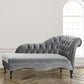 Living Room Rolled Arms Chaise Modern Style Velvet Chaise with Two Arms Gray Right-Arm Chaise Clearhalo 'Chairs & Seating' 'Chaise Lounge' 'chaise_lounge' 'furn' 'furn_chaise_lounge' 'Furniture' 'Living Room Furniture' 6777014