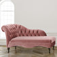 Living Room Rolled Arms Chaise Modern Style Velvet Chaise with Two Arms Red Left-Arm Chaise Clearhalo 'Chairs & Seating' 'Chaise Lounge' 'chaise_lounge' 'furn' 'furn_chaise_lounge' 'Furniture' 'Living Room Furniture' 6777016