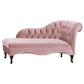 Living Room Rolled Arms Chaise Modern Style Velvet Chaise with Two Arms Pink Right-Arm Chaise Clearhalo 'Chairs & Seating' 'Chaise Lounge' 'chaise_lounge' 'furn' 'furn_chaise_lounge' 'Furniture' 'Living Room Furniture' 6777020