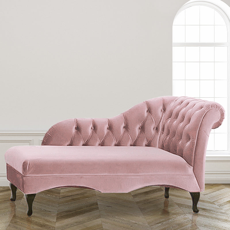Living Room Rolled Arms Chaise Modern Style Velvet Chaise with Two Arms Clearhalo 'Chairs & Seating' 'Chaise Lounge' 'chaise_lounge' 'furn' 'furn_chaise_lounge' 'Furniture' 'Living Room Furniture' 6777021