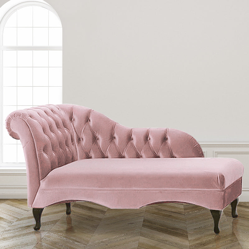 Living Room Rolled Arms Chaise Modern Style Velvet Chaise with Two Arms Clearhalo 'Chairs & Seating' 'Chaise Lounge' 'chaise_lounge' 'furn' 'furn_chaise_lounge' 'Furniture' 'Living Room Furniture' 6777022
