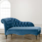 Living Room Rolled Arms Chaise Modern Style Velvet Chaise with Two Arms Blue Left-Arm Chaise Clearhalo 'Chairs & Seating' 'Chaise Lounge' 'chaise_lounge' 'furn' 'furn_chaise_lounge' 'Furniture' 'Living Room Furniture' 6777026