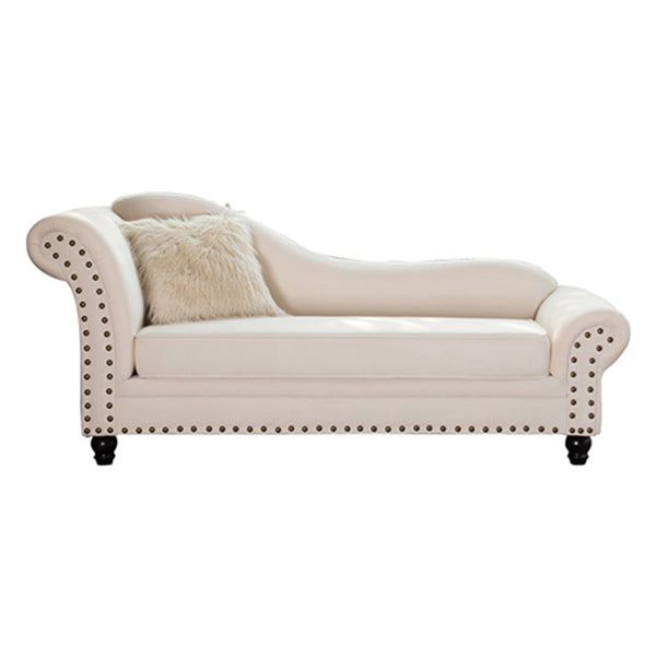 Chaise longue moderna da salotto con braccioli arrotolati e imbottita