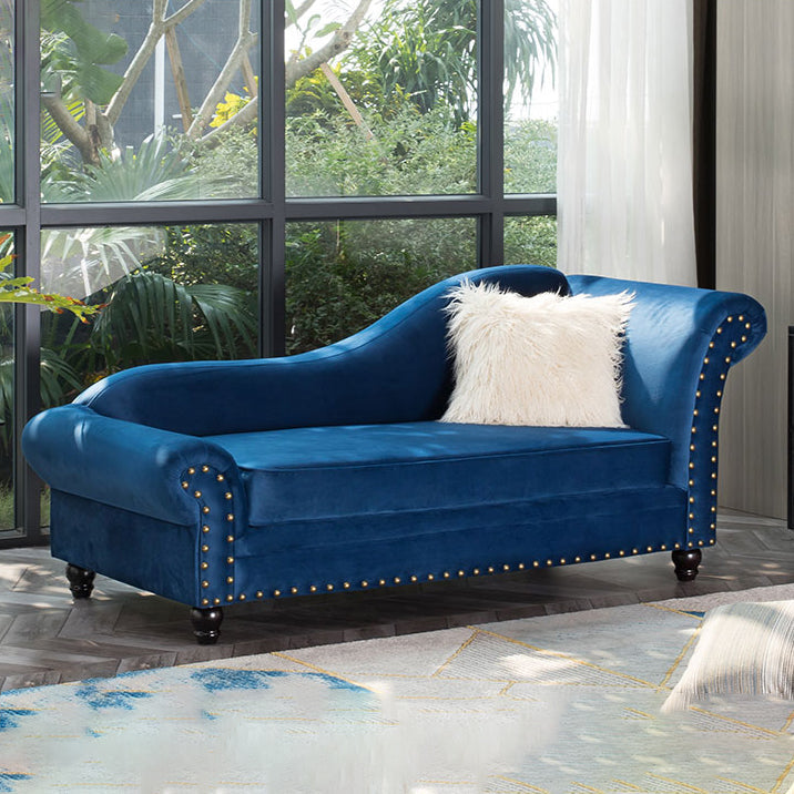 Chaise longue moderna da salotto con braccioli arrotolati e imbottita