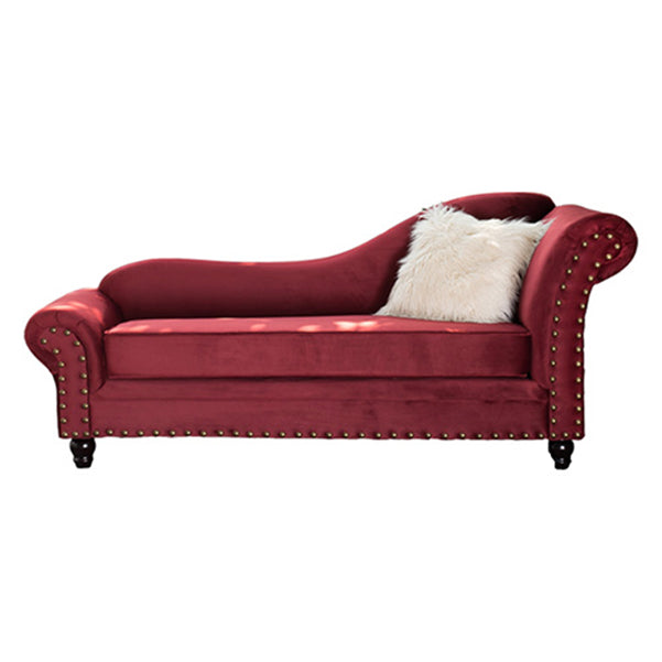 Chaise longue moderna da salotto con braccioli arrotolati e imbottita