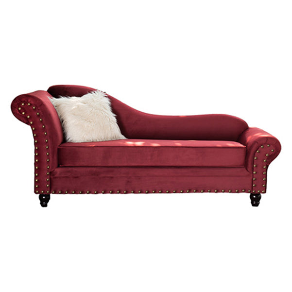 Chaise longue moderna da salotto con braccioli arrotolati e imbottita