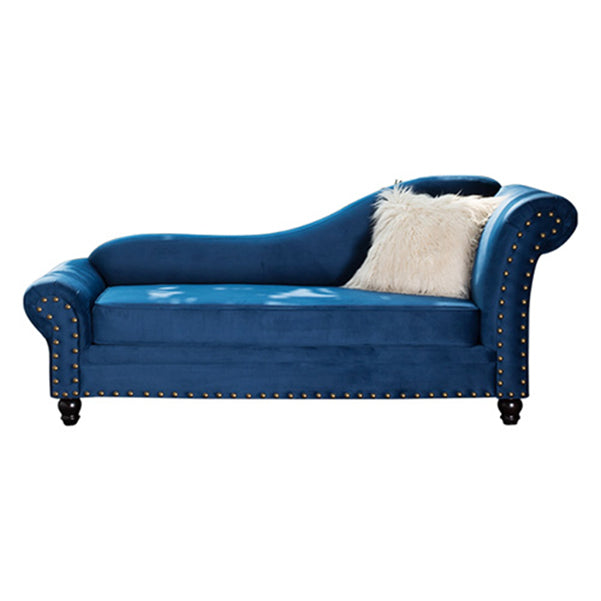 Chaise longue moderna da salotto con braccioli arrotolati e imbottita