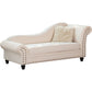 Chaise longue moderna da salotto con braccioli arrotolati e imbottita