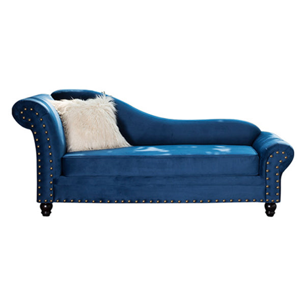 Chaise longue moderna da salotto con braccioli arrotolati e imbottita