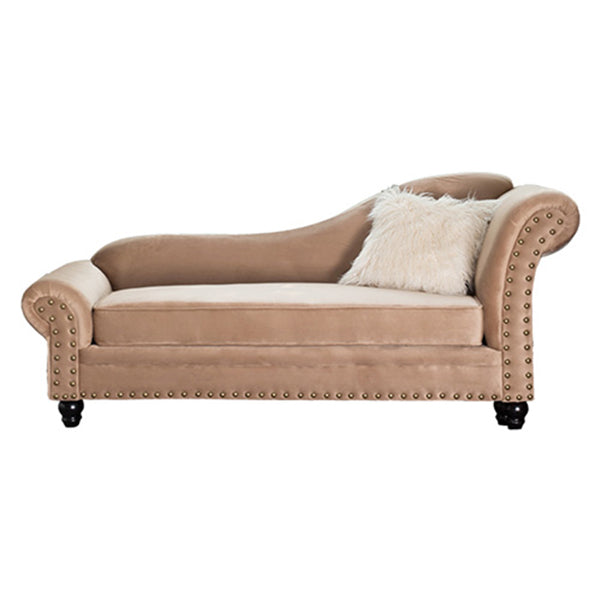 Chaise longue moderna da salotto con braccioli arrotolati e imbottita