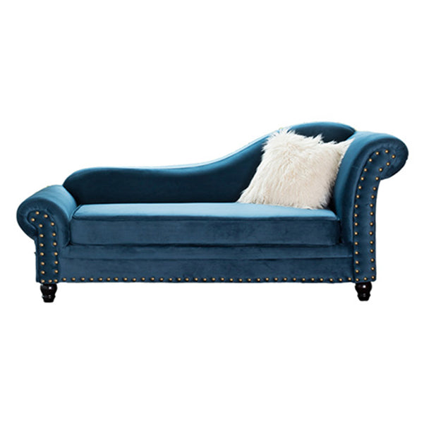 Chaise longue moderna da salotto con braccioli arrotolati e imbottita