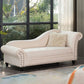 Chaise longue moderna da salotto con braccioli arrotolati e imbottita