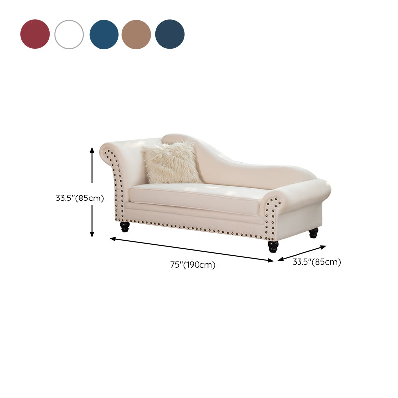 Chaise longue moderna da salotto con braccioli arrotolati e imbottita