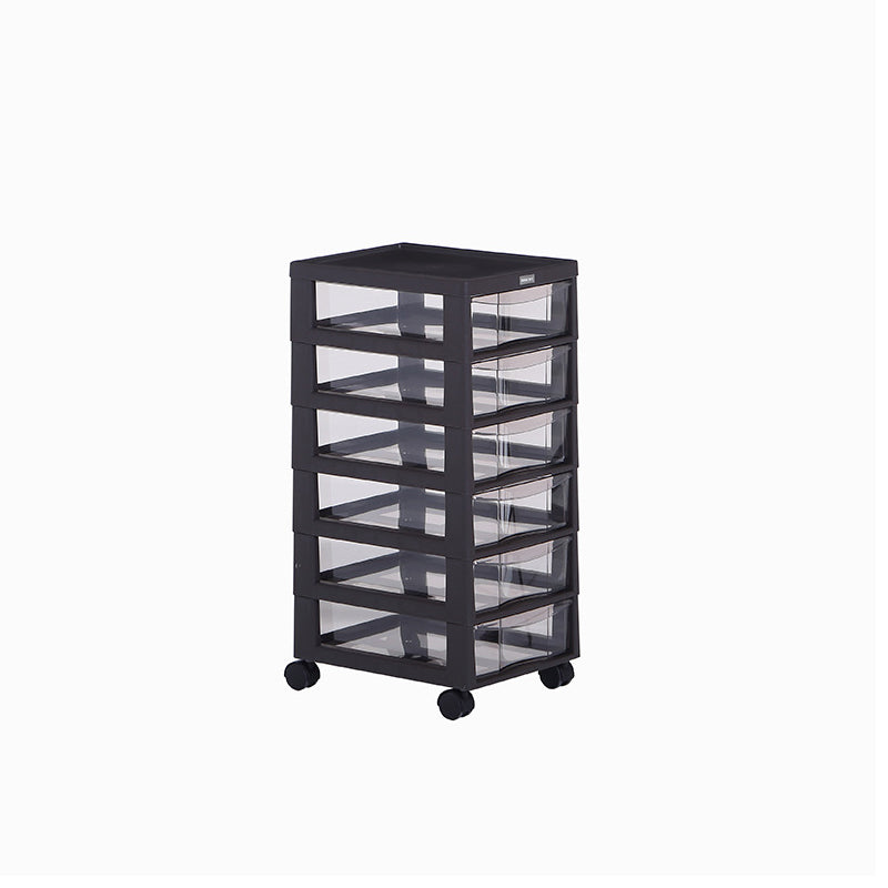 Modern Plastic File Cabinet Multi-Drawers Acrylic File Cabinet with Wheels Brown 6 Clearhalo 'Filing Cabinets' 'filling_cabinets' 'furn' 'furn_filling_cabinets' 'Furniture' 'Office Furniture' 6777483