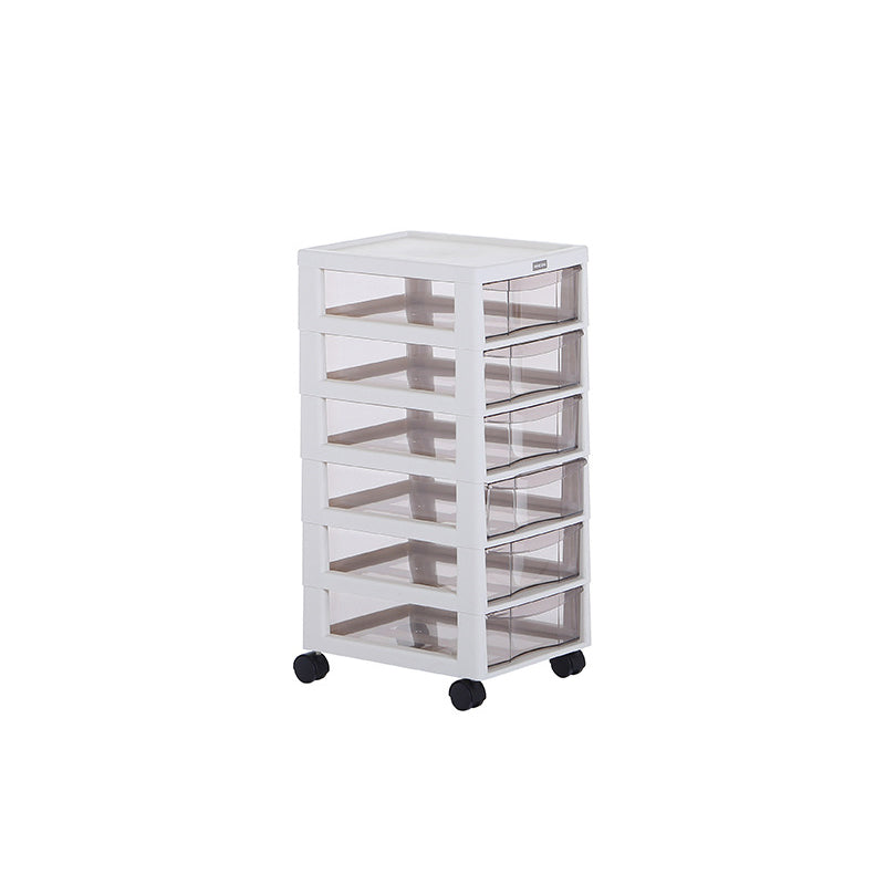 Modern Plastic File Cabinet Multi-Drawers Acrylic File Cabinet with Wheels Beige 6 Clearhalo 'Filing Cabinets' 'filling_cabinets' 'furn' 'furn_filling_cabinets' 'Furniture' 'Office Furniture' 6777484