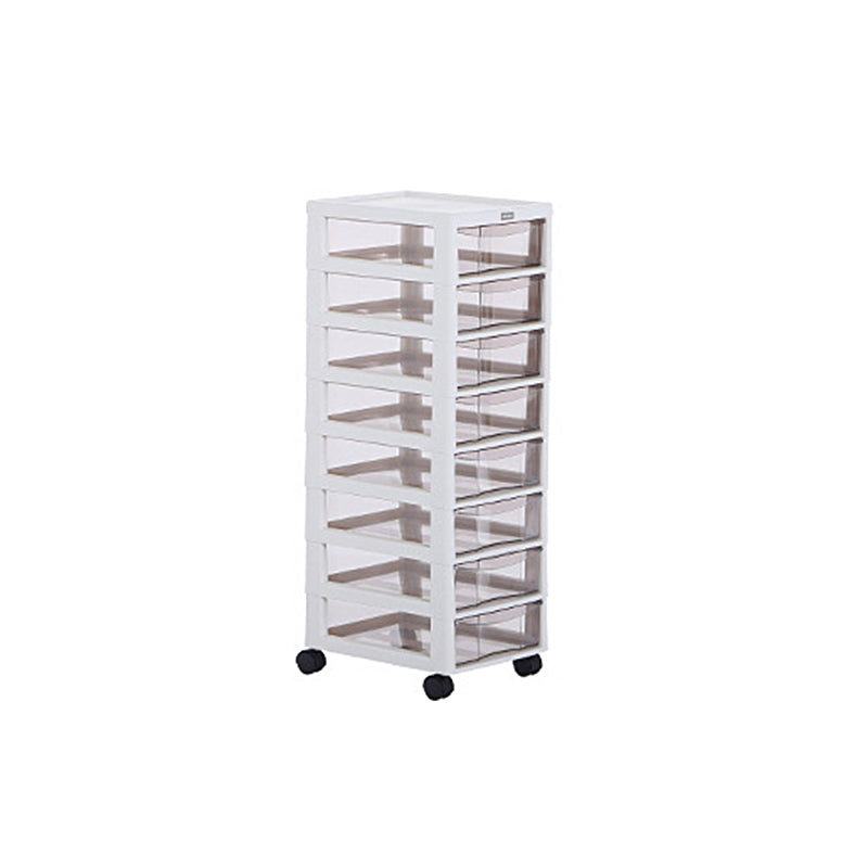 Modern Plastic File Cabinet Multi-Drawers Acrylic File Cabinet with Wheels Beige 8 Clearhalo 'Filing Cabinets' 'filling_cabinets' 'furn' 'furn_filling_cabinets' 'Furniture' 'Office Furniture' 6777488