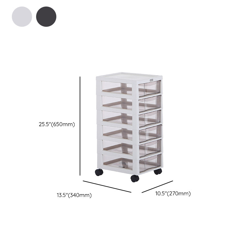 Modern Plastic File Cabinet Multi-Drawers Acrylic File Cabinet with Wheels Clearhalo 'Filing Cabinets' 'filling_cabinets' 'furn' 'furn_filling_cabinets' 'Furniture' 'Office Furniture' 6777495