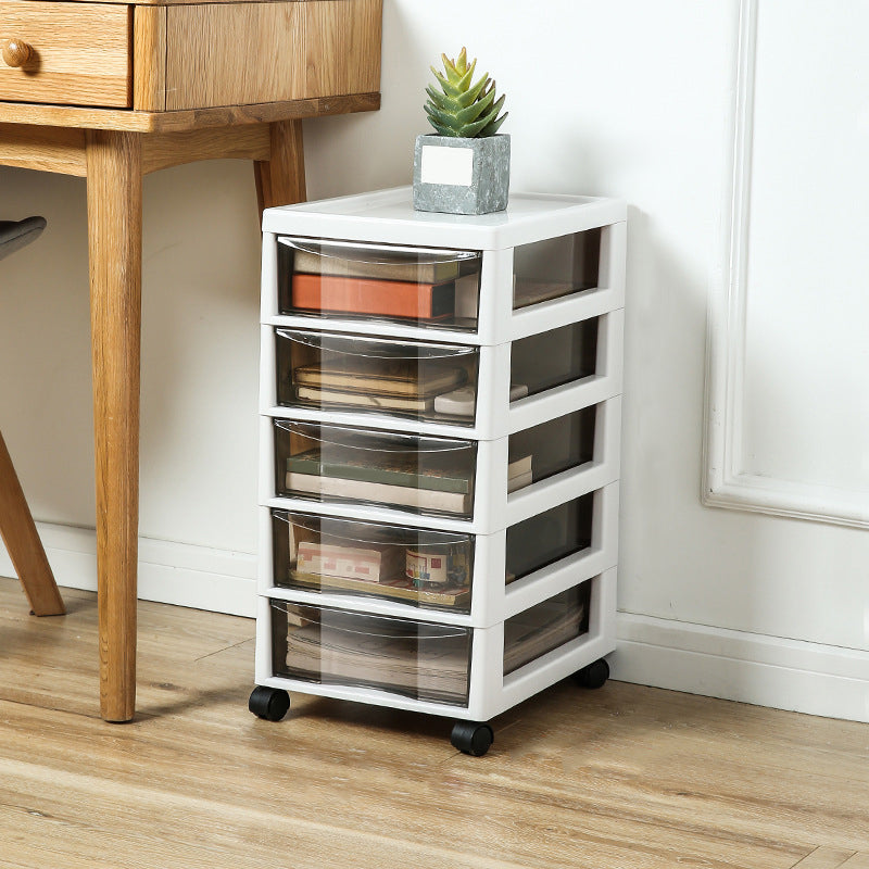 Mobile moderno per file acrilico in plastica in plastica mobile in acrilico con ruote