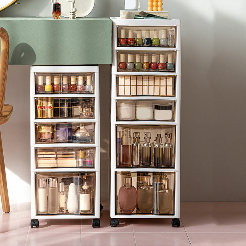 Mobile moderno per file acrilico in plastica in plastica mobile in acrilico con ruote