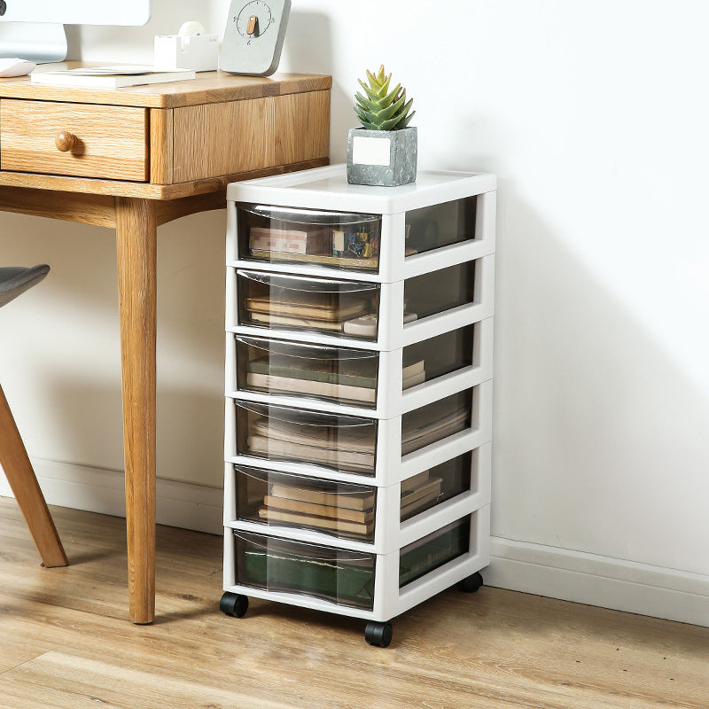 Mobile moderno per file acrilico in plastica in plastica mobile in acrilico con ruote