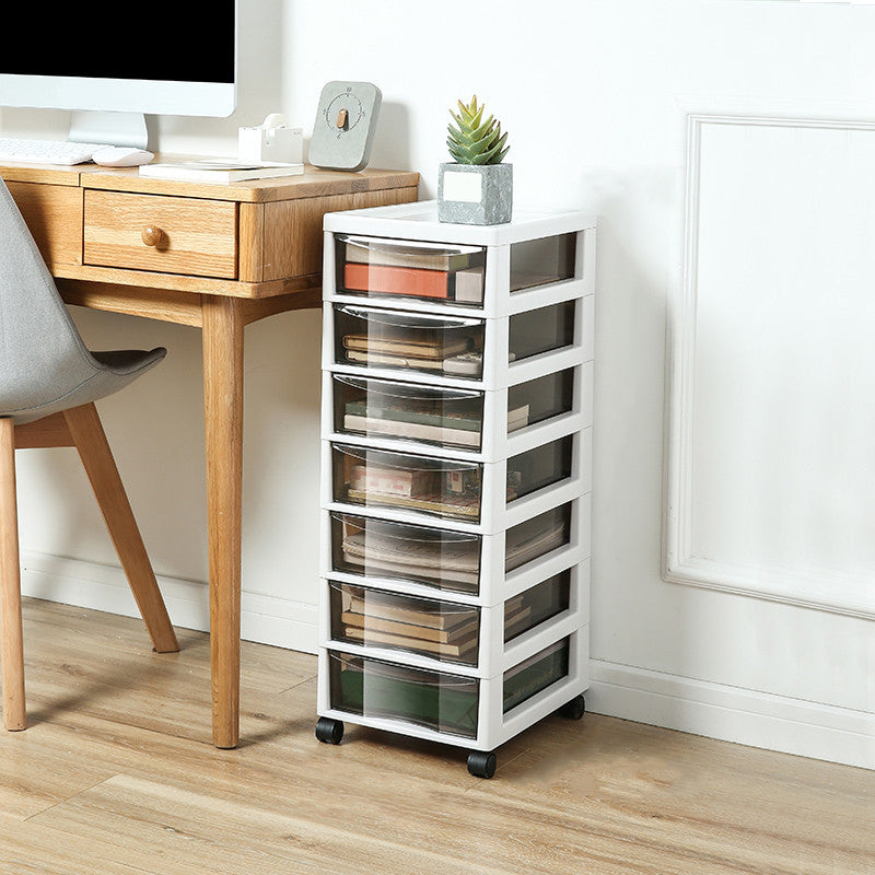 Mobile moderno per file acrilico in plastica in plastica mobile in acrilico con ruote