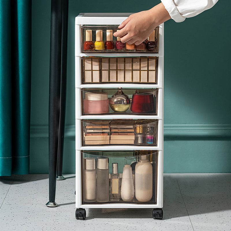 Mobile moderno per file acrilico in plastica in plastica mobile in acrilico con ruote