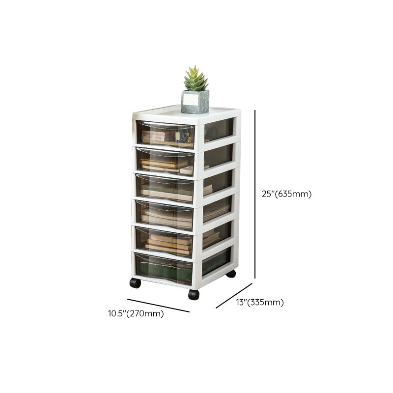 Mobile moderno per file acrilico in plastica in plastica mobile in acrilico con ruote