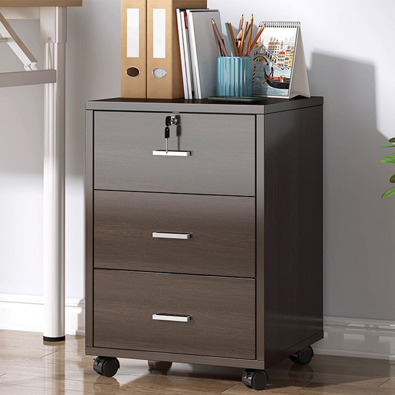 Nordic Style Vertical File Cabinet Wood Filing Cabinet for Home Office Brown 3 Door Not Included Clearhalo 'Filing Cabinets' 'filling_cabinets' 'furn' 'furn_filling_cabinets' 'Furniture' 'Office Furniture' 6777531