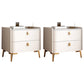 Classic Glam Bedside Cabinet Stone Bed Nightstand with 2 Drawers 18"L x 16"W x 18.5"H Off-White 2 Piece Set Clearhalo 'Bedroom Furniture' 'furn' 'furn_night_stand' 'Furniture' 'night_stand' 'Nightstands' 6777644