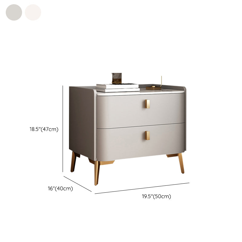 Classic Glam Bedside Cabinet Stone Bed Nightstand with 2 Drawers Clearhalo 'Bedroom Furniture' 'furn' 'furn_night_stand' 'Furniture' 'night_stand' 'Nightstands' 6777659
