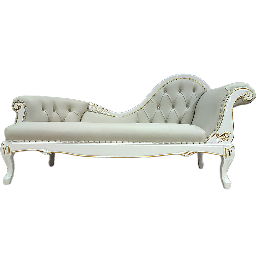 Living Room Rolled Arms Chaise Luxury Style Chaise Lounge with Button Tufted Tech Cloth Gray Right-Arm Chaise Clearhalo 'Chairs & Seating' 'Chaise Lounge' 'chaise_lounge' 'furn' 'furn_chaise_lounge' 'Furniture' 'Living Room Furniture' 6777749
