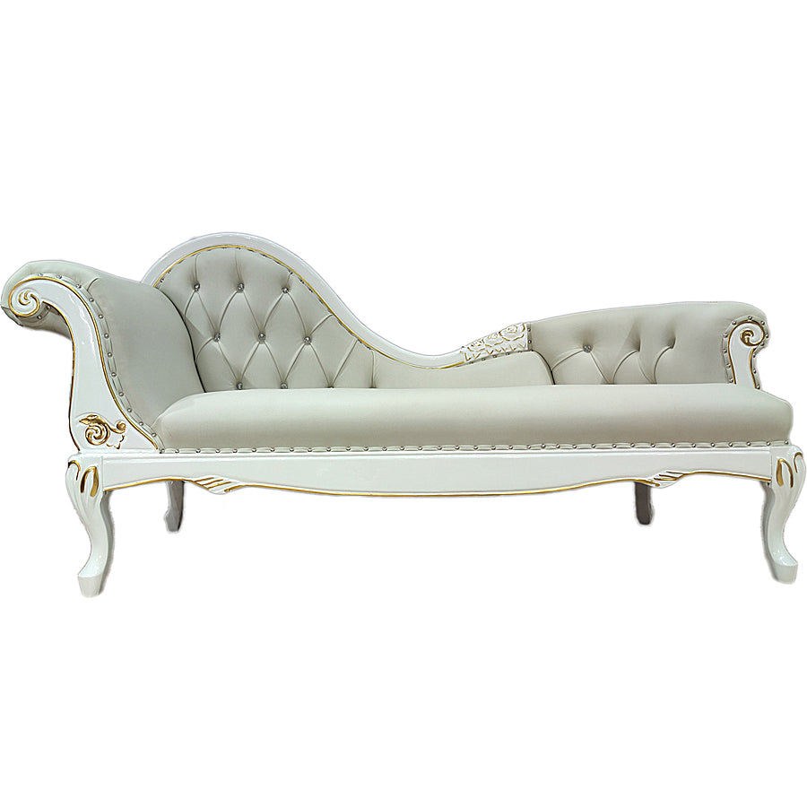 Living Room Rolled Arms Chaise Luxury Style Chaise Lounge with Button Tufted Tech Cloth Gray Left-Arm Chaise Clearhalo 'Chairs & Seating' 'Chaise Lounge' 'chaise_lounge' 'furn' 'furn_chaise_lounge' 'Furniture' 'Living Room Furniture' 6777752