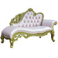 Living Room Rolled Arms Chaise Luxury Style Chaise Lounge with Button Tufted Genuine Leather Pink Right-Arm Chaise Clearhalo 'Chairs & Seating' 'Chaise Lounge' 'chaise_lounge' 'furn' 'furn_chaise_lounge' 'Furniture' 'Living Room Furniture' 6777755