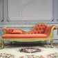 Living Room Rolled Arms Chaise Luxury Style Chaise Lounge with Button Tufted Tech Cloth Orange Right-Arm Chaise Clearhalo 'Chairs & Seating' 'Chaise Lounge' 'chaise_lounge' 'furn' 'furn_chaise_lounge' 'Furniture' 'Living Room Furniture' 6777762