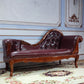Living Room Rolled Arms Chaise Luxury Style Chaise Lounge with Button Tufted Genuine Leather Coffee Right-Arm Chaise Clearhalo 'Chairs & Seating' 'Chaise Lounge' 'chaise_lounge' 'furn' 'furn_chaise_lounge' 'Furniture' 'Living Room Furniture' 6777766