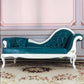 Living Room Rolled Arms Chaise Luxury Style Chaise Lounge with Button Tufted Genuine Leather Blue Right-Arm Chaise Clearhalo 'Chairs & Seating' 'Chaise Lounge' 'chaise_lounge' 'furn' 'furn_chaise_lounge' 'Furniture' 'Living Room Furniture' 6777769